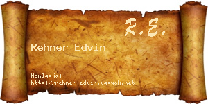 Rehner Edvin névjegykártya